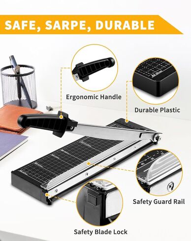 MAKEASY Paper Cutter 12 Inch, 8 Sheet Capacity, Heavy Duty Paper Cutter for Cardstock, Guillotine Paper Trimmer for Crafting, Classroom and Office in Saudi Arabia