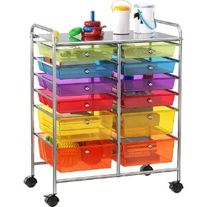 Simple Houseware Utility Cart with 12 Drawers Rolling Storage Art Craft Organizer on Wheels