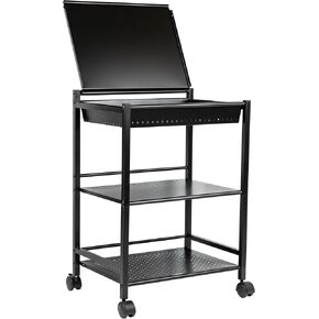 Mind Reader Cart with Drawers, Office Organizer, Storage, Bathroom, Metal Mesh, 15.75"L x 13"W x 24.25"H, Black