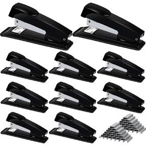 Yahenda 18 Pieces Staplers Bulk with Staples 20 Sheet Capacity Black Compact Desktop Heavy Duty Stapler for Desk Office School