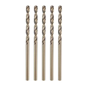 HARFINGTON 5pcs M35 Cobalt Twist Drill Bit 3.3mm(1/8") Dia High-Speed Steel Metric Drill Bit with Titanium Coating for Drilling Hard Metals, Stainless Steel, Alloy Steel, Cast Iron
