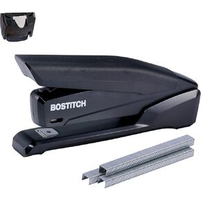 Bostitch Office Executive 3 in 1 Stapler, Includes 210 Staples and Integrated Staple Remover, One Finger Stapling, No Effort, 20 Sheet Capacity, Spring Powered Stapler, Black/Gray (INP20)