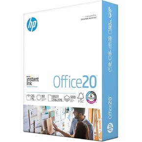 HP Printer Paper | 8.5 x 11 Paper | Office 20 lb | 3 Ream Case - 1500 Sheets | 92 Bright | Made in USA - FSC Certified | 112090C, White