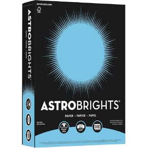 Neenah Astrobrights 30% Recycled Bright Color Paper, 8 1/2in x 11in, 24 Lb, FSC Certified, Lunar Blue, Ream Of 500 Sheets, 21528