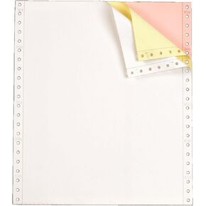 TOPS Continuous Computer Paper, 3-Part Carbonless, Removable 0.5 Inch Margins, 9.5 x 11 Inches, 1100 Sheets, White/Canary/Pink (55179)