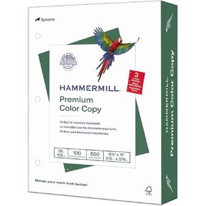 Hammermill Printer Paper, Premium Color 28 lb Copy Paper, 8.5 x 11 - 5 Ream (2,500 Sheets) - 100 Bright, Made in the USA, 102450C, White