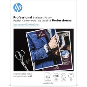HP Professional Business Paper ، Matte ، 8.5x11 in ، 52 LB ، 150 SHOETS ، يعمل مع طابعات الليزر (4WN05A)
