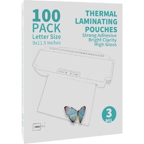 Binditek 50 Pack 10 Mil Thermal Laminating Pouches, 9x11.5 Inches Laminating Sheets, for Letter Size, Ultra Clear, Glossy, Hold 8.5x11 Inches, Heat Seal, School Office Supplies