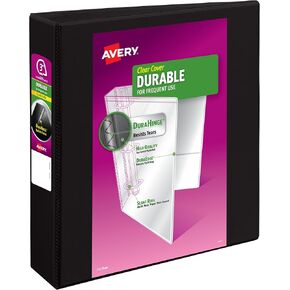 Avery Durable View 3 Ring Binder, 3 Inch Slant Rings, 1 Black Binder (17041)