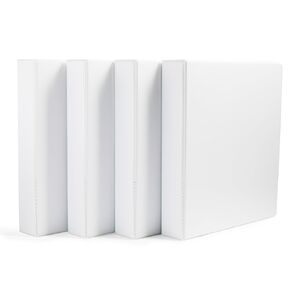 Amazon Basics 3 Ring Binders, 3 Inch, 2 Pack, D-Ring Organizer for School, Home Office, White