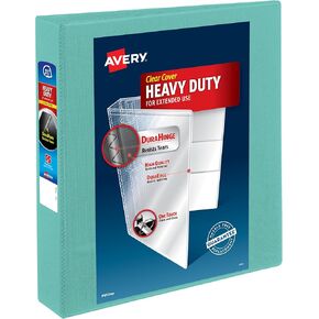 Avery Heavy-Duty View 3 Ring Binder, 1.5 Inch EZD Rings, Great for Portfolio Binders, Office Binders, School Notebook Binders, and More, 1 Mint Binder (79271)