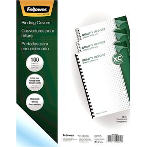 Fellowes 52089 Binding Presentation Covers, 8mil, Letter, 100 Pack, Clear