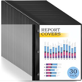8 Pack Report Covers, COIDEA Report Covers with 3-Prong Fasteners, Presentation Folders for A4 and Letter Size Paper, Clear Front Report Covers Binder Bulk for School Business, 100 Sheet Capacity