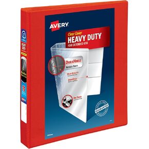 Avery Heavy-Duty View 3 Ring Binder, 2 Inch One Touch EZD Rings, 540-Sheet Capacity, 2.8 Inch Wide Spine, Customizable Clear Cover and Spine, 1 Green Binder (79683)