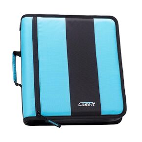 Case-It The Classic Zipper Binder - 2 Inch O-Rings - Multiple Pockets - 350 Sheet Capacity - Comes with Shoulder Strap - Fire Engine Red D-251