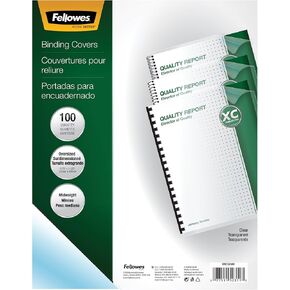 Fellowes Transparent PVC Binding Covers, Oversize, 100 Pack (52311)