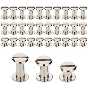 Screw Post Metal Chicago Screws Binding Screw Leather Screw Nail Rivet Button Solid Belt Tack Screw (Silver M5x6.10.12mm)