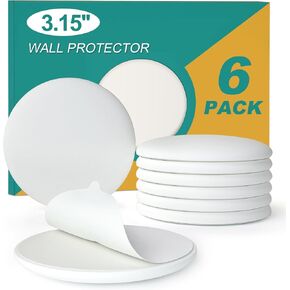 [3.15"] Door Stoppers Wall Protector, 6 Pcs Large White Silicone Door Bumpers with Strong Thickened Adhesive,Shock Absorbent Door Knobs Wall Protectors to Cover up Damage and Protect Wall Surfaces