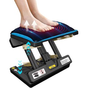 Foldable Foot Rest, Computer Foot Rest Under Desk, 12Modes Adjustable Ergonomic Foot Rest for Office, Loading Capacity 80 pounds, Removable EVA Cushion, Black