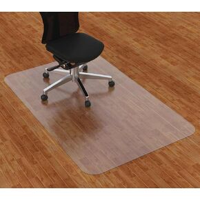 Amyracel Clear Chair Mat for Low Pile Carpet, 53'' x 45'' Thick Computer Desk Chair Mat for Carpeted Floors, Easy Glide Plastic Floor Mat for Office Chair on Carpet Protection (45'' x 53'' with Lip)