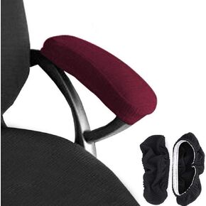 Melaluxe 2 Pieces Polyester Removable Office Chair Armrest Covers Arm Rest Slipcovers (Black)