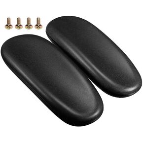 Office Chair Replacement Armrest Arm Pads Caps Fit Univeral Desk Chair Arms 4" Mounting Hole with Mounting Hole Patterns Screws (1 Pair) Black