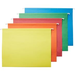 Amazon Basics Hanging Organizer File Folder, Letter Size, Green - Pack of 25