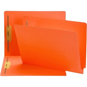 Smead Heavyweight End Tab Fastener File Folder, Shelf-Master® Reinforced Straight-Cut Tab, 2 Fasteners, Letter Size, Manila, 50 per Box (34215)