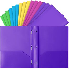 Mr. Pen- Plastic Folders with Pockets and Prong, 5 Pack, Vintage Colors, Pocket Folders, Folders with Prongs, File Folders with Fasteners, 2 Pocket Folder, Folder with Pockets, Two Pocket Folder