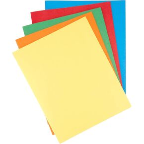 Amazon Basics Twin Pocket File Folders with Fasteners, 25-Pack, Letter, Assorted