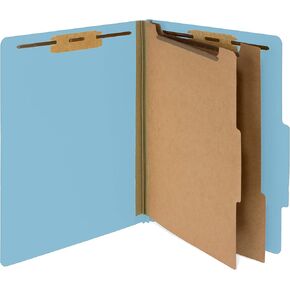 Blue Summit Supplies 10 Blue Classification Folders with 2 Dividers and 2 Inch Tyvek Expansions for Organizing Medical, Law, and Office Files
