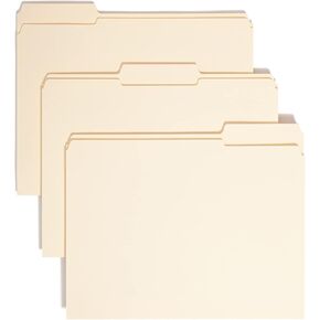 Smead File Folder, Reinforced 1/3-Cut Tab, Assorted Positions, Letter Size, Manila, 100 per Box (10334)