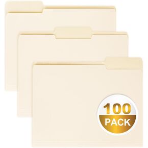 100 Packs Manila File Folder,Manila Folder 8.5x11,1/3 Cut Tabs Folder for Office,School and Home,Organizer File Folder Letter Size