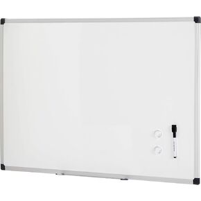Amazon Basics Magnetic Dry Erase Whiteboard, 24"W x 18"H, Aluminium Frame, Silver/White