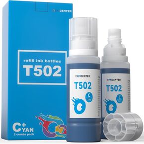 T502 502 Ink Refill Bottles for Ecotank ET2760 ET-4760 ET2750 ET-3760 ET-2850 ET-15000 ST-4000 ST-2000 ET-3710 ET-3850 ET-3750 ET-4850 ET-3830 ET4750 ET2700 ST3000 ET3700 Printer(2BK C M Y)