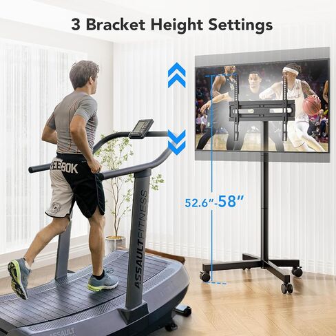 Mobile TV Stand for 23-60 Inch LCD LED Flat/Curved Panel Screen TVs, Rolling TV Cart Holds up to 88Lbs Portable Stand with Shelf Rolling Floor Max VESA 400x400mm in Saudi Arabia