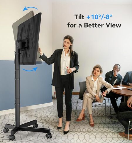 Mobile TV Stand for 23-60 Inch LCD LED Flat/Curved Panel Screen TVs, Rolling TV Cart Holds up to 88Lbs Portable Stand with Shelf Rolling Floor Max VESA 400x400mm in Saudi Arabia