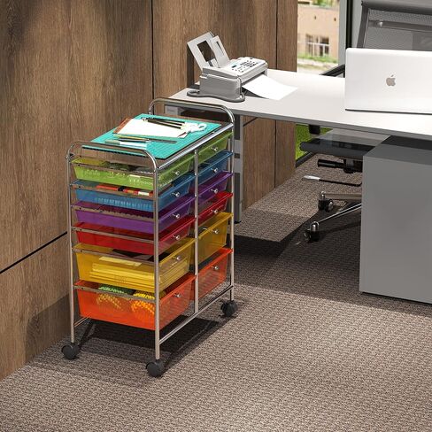Simple Houseware Utility Cart with 12 Drawers Rolling Storage Art Craft Organizer on Wheels in Kuwait