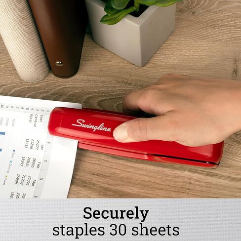 Swingline Stapler, 30 Sheet Capacity, 747 Business Stapler, Jam Free, Metal, Rio Red (74736) in Kuwait