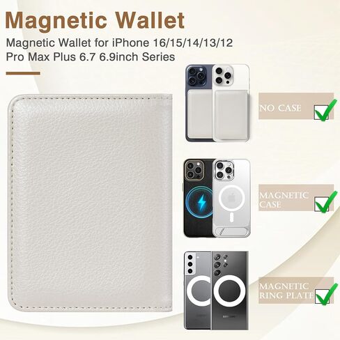 LOHASIC Magnetic Phone Wallet Card Holder for Phone Case Compatible with MagSafe, Fits 10+ Cards RFID Blocking PU Leather Wallet for iPhone 16/15/14/13/12 Pro Max Plus Series, Black in Kuwait