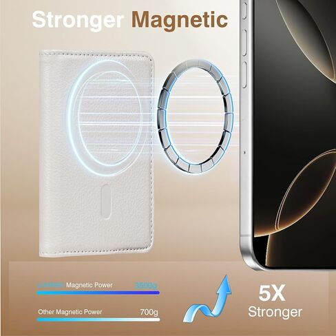 LOHASIC Magnetic Phone Wallet Card Holder for Phone Case Compatible with MagSafe, Fits 10+ Cards RFID Blocking PU Leather Wallet for iPhone 16/15/14/13/12 Pro Max Plus Series, Black in Kuwait