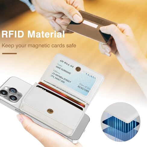 LOHASIC Magnetic Phone Wallet Card Holder for Phone Case Compatible with MagSafe, Fits 10+ Cards RFID Blocking PU Leather Wallet for iPhone 16/15/14/13/12 Pro Max Plus Series, Black in Kuwait