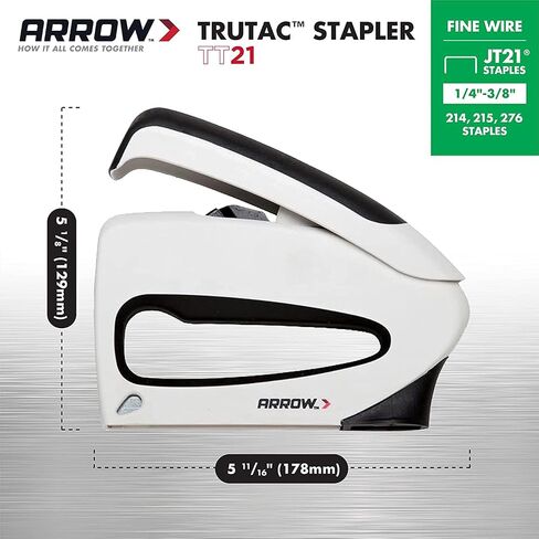 Arrow TT21 Trutac Forward Action Action Gun و Danual Push Stapler للتنجيد والحرف اليدوية والتزيين والإصلاحات ، وتناسب Staples JT21 Thin Wire in Kuwait