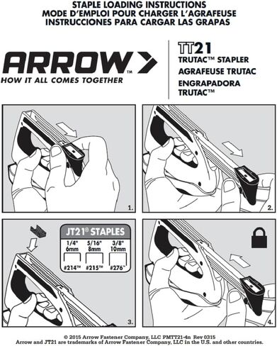 Arrow TT21 Trutac Forward Action Action Gun و Danual Push Stapler للتنجيد والحرف اليدوية والتزيين والإصلاحات ، وتناسب Staples JT21 Thin Wire in Kuwait