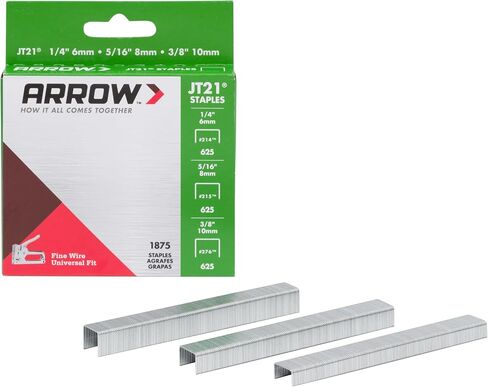 السهم 21MP1 JT21 Staples Thin Wire Multiples للبنادق الأساسية ودبيني ، استخدام المفروشات ، الحرف ، الإصلاحات العامة ، تشمل أحجام 1/4 بوصة ، 5/16 بوصة ، و 3/8 بوصة ، 1875 عدد ، (قد تختلف العبوات) (قد تختلف العبوات)) in Kuwait