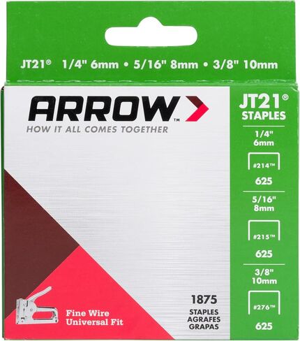السهم 21MP1 JT21 Staples Thin Wire Multiples للبنادق الأساسية ودبيني ، استخدام المفروشات ، الحرف ، الإصلاحات العامة ، تشمل أحجام 1/4 بوصة ، 5/16 بوصة ، و 3/8 بوصة ، 1875 عدد ، (قد تختلف العبوات) (قد تختلف العبوات)) in Kuwait