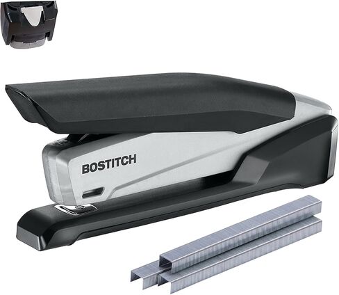 Bostitch Office Executive 3 in 1 Stapler, Includes 210 Staples and Integrated Staple Remover, One Finger Stapling, No Effort, 20 Sheet Capacity, Spring Powered Stapler, Black/Gray (INP20) in Kuwait
