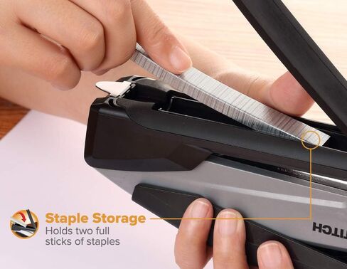 Bostitch Office Executive 3 in 1 Stapler, Includes 210 Staples and Integrated Staple Remover, One Finger Stapling, No Effort, 20 Sheet Capacity, Spring Powered Stapler, Black/Gray (INP20) in Kuwait