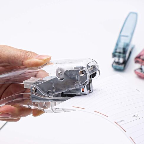 NatsumeBasics Plier Stapler بدون جهد و 1000 من المواد الغذائية الذهب الوردية ، دباسة الوردي الواضحة المحمولة 25 ورقة الدبابيس الثقيلة للخدمة الإكسسوارات (الوردي) in Kuwait