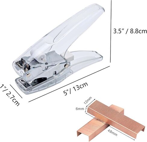 NatsumeBasics Plier Stapler بدون جهد و 1000 من المواد الغذائية الذهب الوردية ، دباسة الوردي الواضحة المحمولة 25 ورقة الدبابيس الثقيلة للخدمة الإكسسوارات (الوردي) in Kuwait